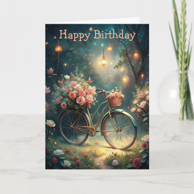 Bicycle and Flowers Card (Front)