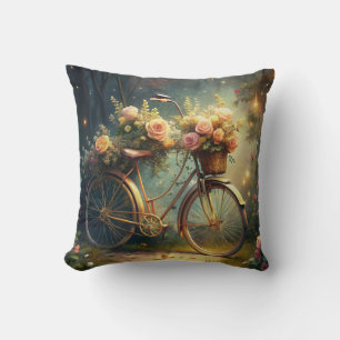 Bicycle and Flowers Cushion