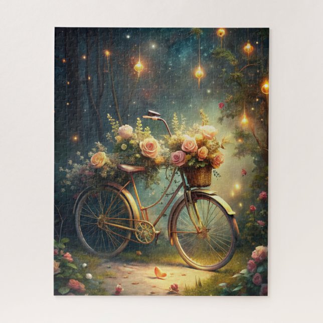 Bicycle and Flowers Jigsaw Puzzle (Vertical)