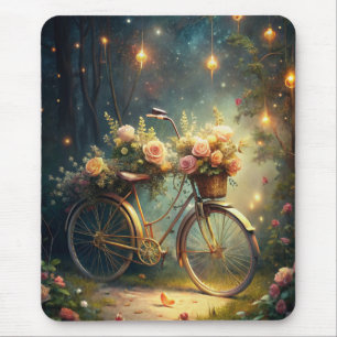 Bicycle and Flowers Mouse Pad