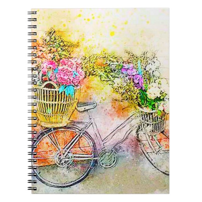 Bicycle and flowers  notebook (Front)
