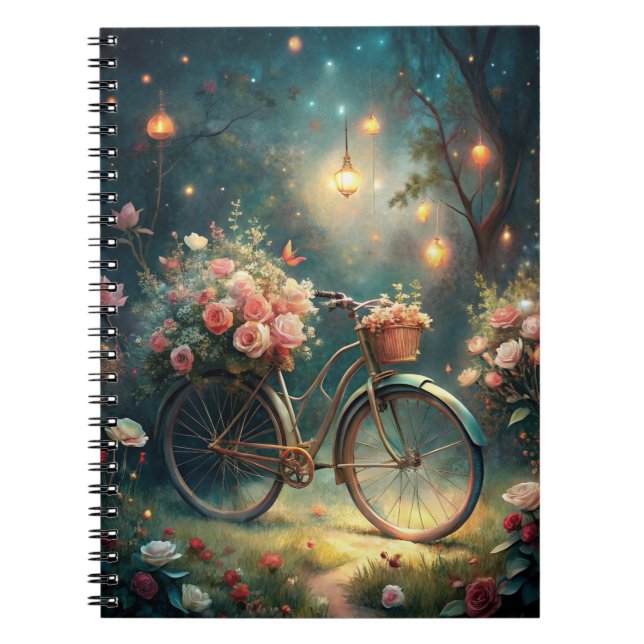 Bicycle and Flowers Notebook (Front)