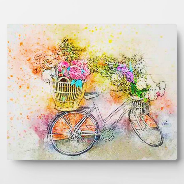 Bicycle and flowers  plaque (Front)