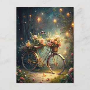 Bicycle and Flowers Postcard