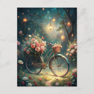 Bicycle and Flowers Postcard