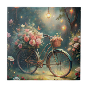Bicycle and Flowers Tile