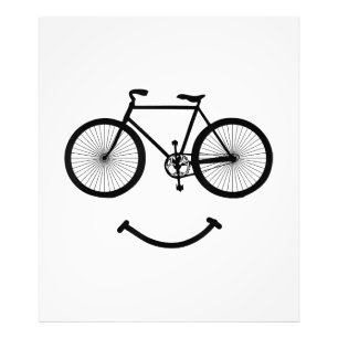 Bicycle and Smile T-Shirt Bicycling Tee Shirt Blac Photo Print