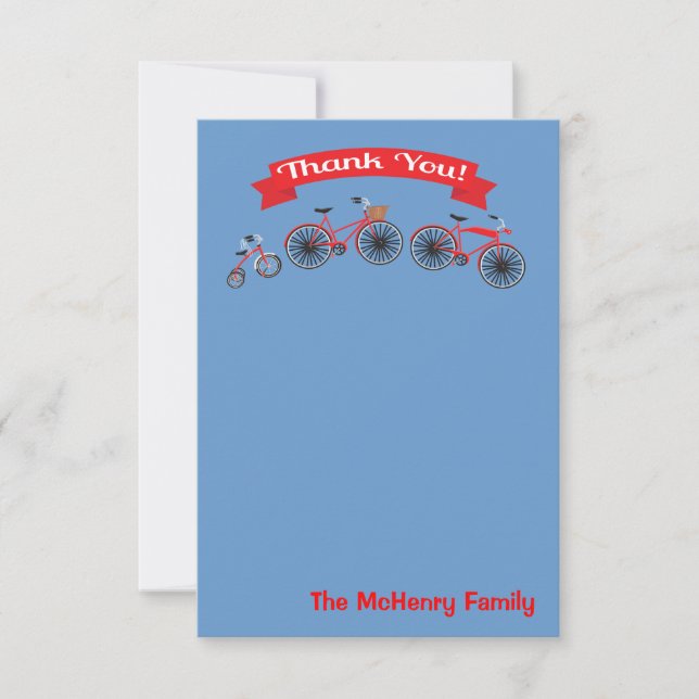 Bicycle Baby Shower Thank you note Card (Front)