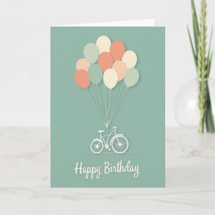 Bicycle Balloons Birthday Card