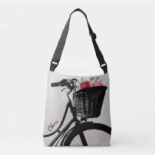 Bicycle Basket of Flowers Cross Body Bag