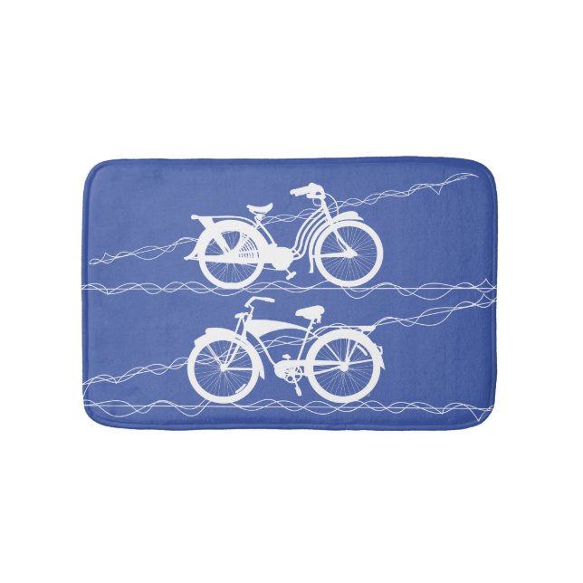 Bicycle Bicycle White Bath Mat (Front)
