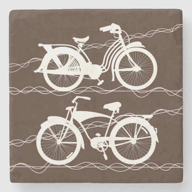 Bicycle Bicycle White Stone Coaster (Front)