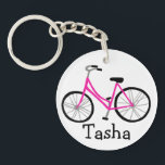 Bicycle Bike Cycle CUSTOMIZE IT   Key Ring<br><div class="desc">Customise this cute keychain with your own text,  your name or anything else you like. Get ready to hit the road with this fun design,  hand drawn by me for you! Check my shop for lots more matching items and more colours!</div>