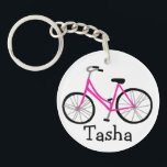 Bicycle Bike Cycle CUSTOMIZE IT  Key Ring<br><div class="desc">Customise this cute keychain with your own text,  your name or anything else you like. Get ready to hit the road with this fun design,  hand drawn by me for you! Check my shop for lots more matching items and more colours!</div>