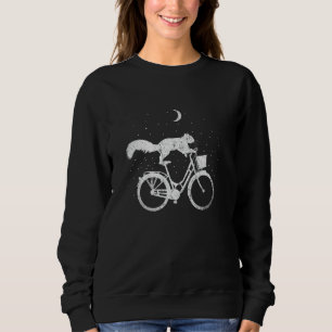 Bicycle Bike Cyclist Cycling Moon Night Animal Squ Sweatshirt