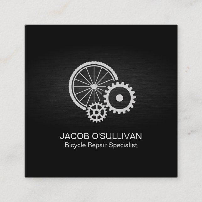 Bicycle Bike Repair Cyclist Square Business Card (Front)