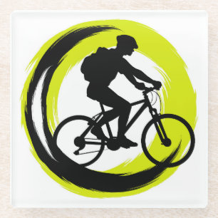 Bicycle / Bike Riding Fun in the Summer Glass Coaster