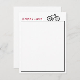 Bicycle Bike simple modern black white red Card