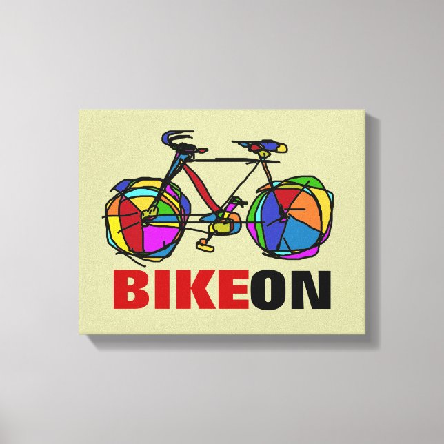 bicycle - biking + bike canvas print (Front)