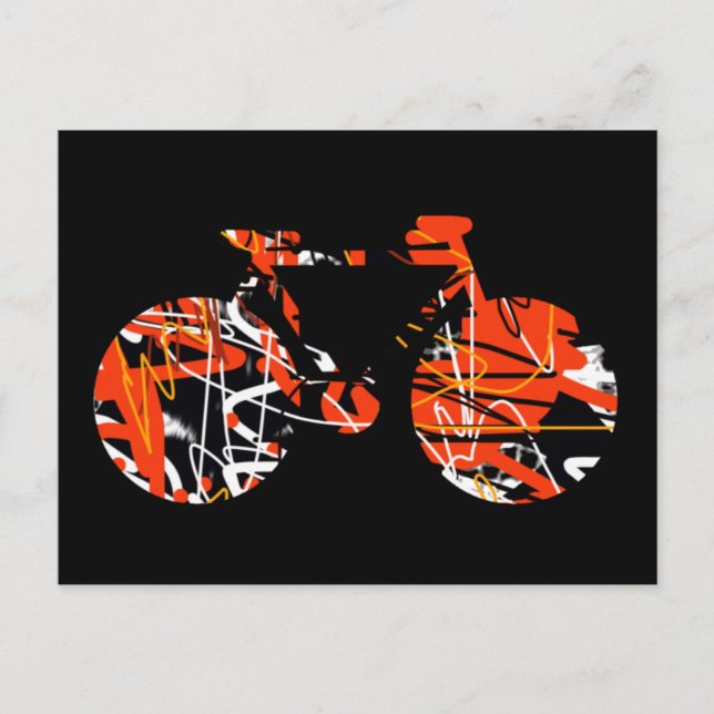 bicycle - biking + bike postcard (Front)