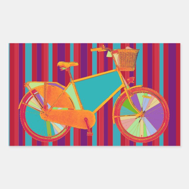 bicycle - biking + bike rectangular sticker (Front)