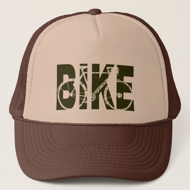 bicycle - biking + bike trucker hat (Front)