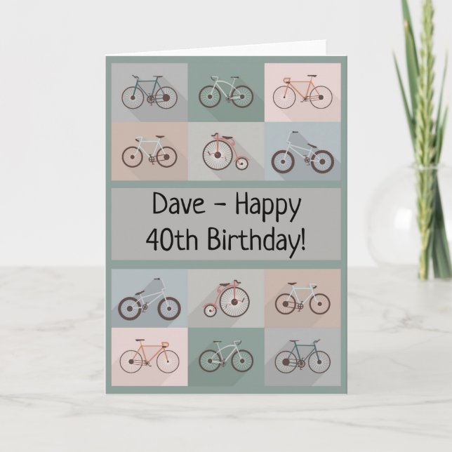 Bicycle Birthday Card Man Male Boy (Front)