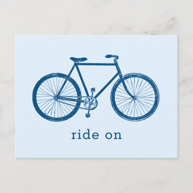 Bicycle blue bike postcard (Front)