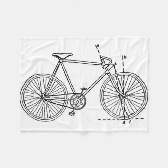 Bicycle Blueprint Fleece Blanket (Front (Horizontal))