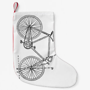 Bicycle Blueprint Small Christmas Stocking