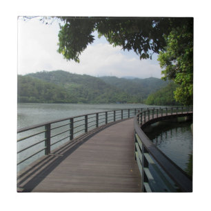 Bicycle Bridge Over Water Tile