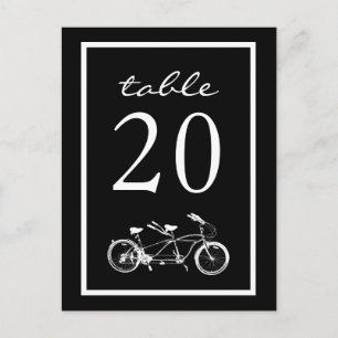 Bicycle Built For Two Table Numbers (Black) Postcard