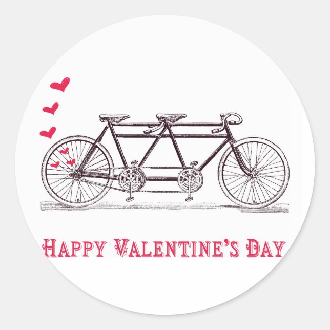 Bicycle Built for Two Valentine's Day Stickers (Front)
