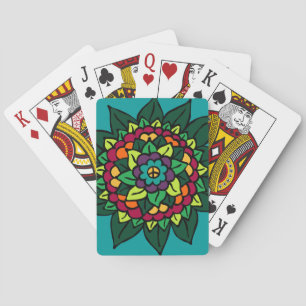 Bicycle Card Template - Mandala Flower Peace Sign
