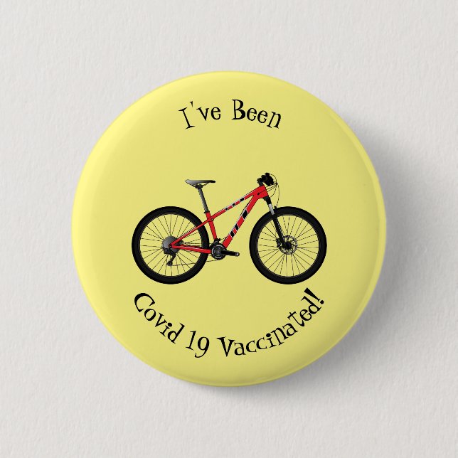 Bicycle cartoon illustration 6 cm round badge (Front)