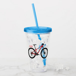 Bicycle cartoon illustration acrylic tumbler