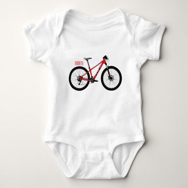 Bicycle cartoon illustration baby bodysuit (Front)