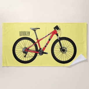 Bicycle cartoon illustration beach towel