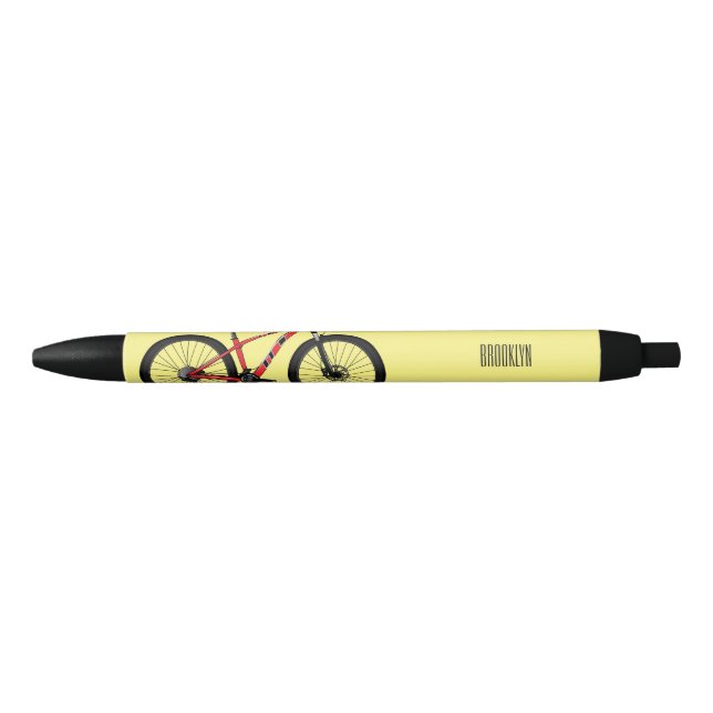 Bicycle cartoon illustration black ink pen (Front)