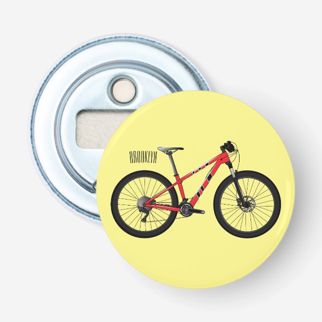 Bicycle cartoon illustration bottle opener (Front)