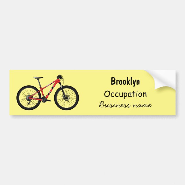 Bicycle cartoon illustration bumper sticker (Front)