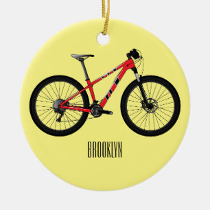 Bicycle cartoon illustration ceramic tree decoration
