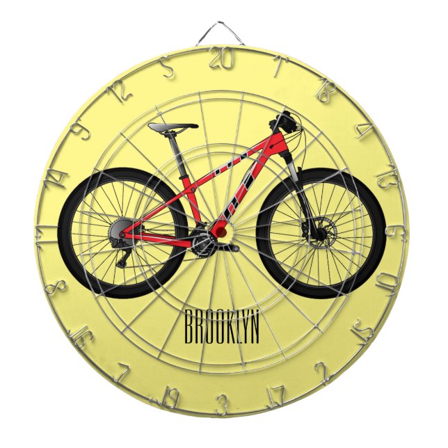 Bicycle cartoon illustration dartboard (Front)