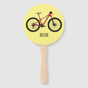 Bicycle cartoon illustration hand fan