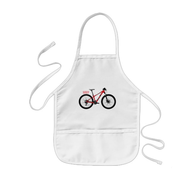 Bicycle cartoon illustration kids apron (Front)