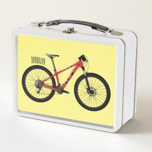 Bicycle cartoon illustration metal lunch box