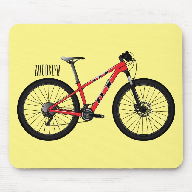 Bicycle cartoon illustration mouse pad (Front)