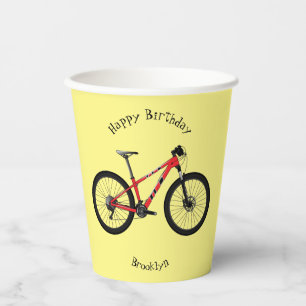 Bicycle cartoon illustration paper cups