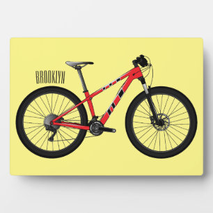 Bicycle cartoon illustration plaque