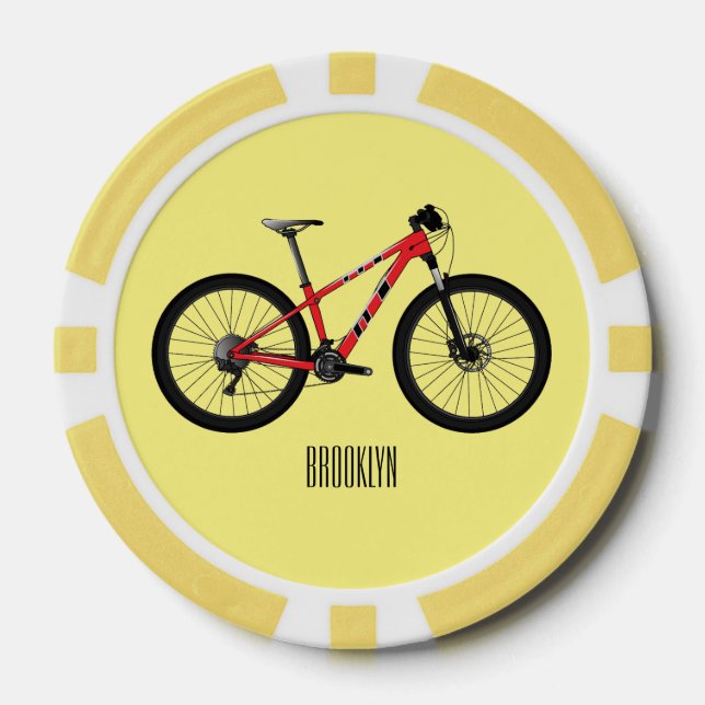 Bicycle cartoon illustration poker chips (Front)